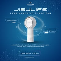 JISULIFE FA43 Handheld Turbo Fan 4000mAh – White Color_img_0