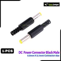 DC Barrel Power Jack Connector 5.5mm x 2.1mm Male | Panel Mount Adapter for Power Supply_img_0