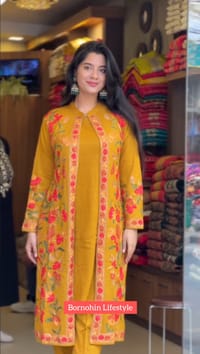 Yellowish Orange Digital Printed Cotton Co-Ord Suit_img_2