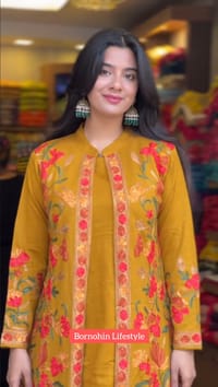 Yellowish Orange Digital Printed Cotton Co-Ord Suit_img_1