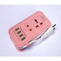 Maxline ML-604 4 USB Ports 2 Sockets Travel Multi Charger And Extension Socket With 6 Feet Cable_img_1
