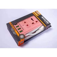 Maxline ML-604 4 USB Ports 2 Sockets Travel Multi Charger And Extension Socket With 6 Feet Cable_img_2