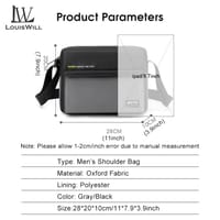 💥LouisWill Crossbody Bag Large Capacity Shoulder Bag Waterproof Anti-Thief Sling Bag Street Shoulder Bag_img_1