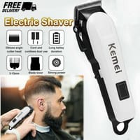 Professionals Design Perfect Shaver And Haircut Rechargeable Beard And Moustaches Hair Machine And Trimming With Cord And Without Cordless Use km809A(White)_img_2