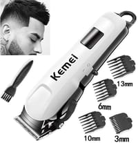 Professionals Design Perfect Shaver And Haircut Rechargeable Beard And Moustaches Hair Machine And Trimming With Cord And Without Cordless Use km809A(White)_img_3