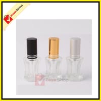 Empty Bottle 5ml Refillable Spray Atomizer Round Shape Transparent Glass Random Color 1pcs_img_1