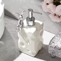 Luxury Ceramic Sitting Rabbit Cheese Liquid Soap Dispenser_img_4