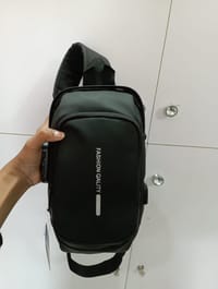 Multifunction Patent Leather Chest Bag Men Waterproof Men Crossbody Bag Anti-theft Travel Bag Male USB Charging Chest Bag Pack_img_3