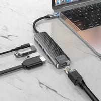 Hoco HB23 5-In-1 USB Type-C Hub + HDMI + USB3.0 + USB2.0 + RJ45 + PD_img_1