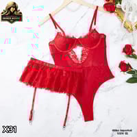 Lace Lingerie Bodysuit with Garter Straps | Imported Women’s Sexy Nightwear_img_5