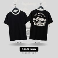 VE Gear “CLASSIC RIDER”  Black and white Oversized T-shirt_img_3