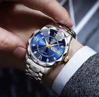 BINBOND 2521 Luxury Brand Luminous Quartz Watch For Men (golden blue)_img_6