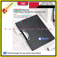 Deli Foam Clip Board with Cover Horizontal Dark Grey 64512 (1 pcs )_img_4