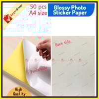 Sticker Photo Paper Glossy Self Adhesive A4 size 135gsm Pack of 50 Pcs for Inkjet printer_img_1