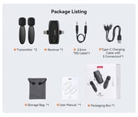 Ulanzi V6 3-in-1 Plug-Play Wireless Lavalier Microphone for iPhone/Android/Tablet/Camera_img_1