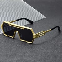 Futuristic Y2K Metal Square Frame Fashion Glasses for Men & Women_img_1