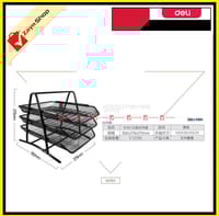 Deli 9181 Metal Document File Tray (3 Layer)_img_3