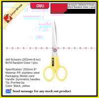 deli Scissors (202mm 8 inc) 6014 Random Color 1 pcs_img_0