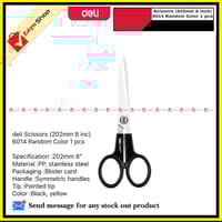 deli Scissors (202mm 8 inc) 6014 Random Color 1 pcs_img_1