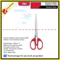 deli scissors 180mm 7 inch 6009 (Random Color)_img_0