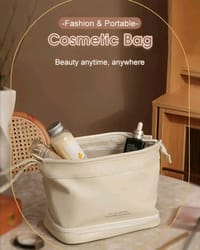 LouisWill Cosmetic Bag Case Portable Travel Toiletry Bags PU Leather Makeup Pouch Handbag Organizer Large Capacity Cosmetic Bag with Lanyard for Traveling Business Trip Home Tidy_img_0