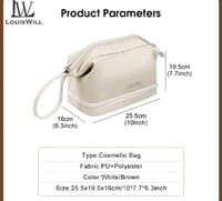 LouisWill Cosmetic Bag Case Portable Travel Toiletry Bags PU Leather Makeup Pouch Handbag Organizer Large Capacity Cosmetic Bag with Lanyard for Traveling Business Trip Home Tidy_img_2