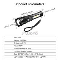 Auoyo Waterproof Multifunctional Telescopic Focusing 2000m Super Bright light_img_4