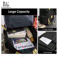 LouisWill Unisex Backpack Large Capacity Shoulder Bag Fashion Student Bag School Bag Hiking Travel Bags Men's Waterproof Bag Casual Nylon Backpacks_img_6