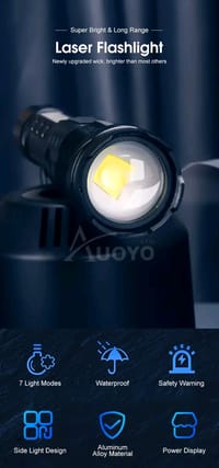 Auoyo Waterproof Multifunctional Telescopic Focusing 2000m Super Bright light_img_6
