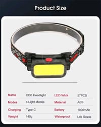 💥Outtobe USB Rechargeable COB Waterproof Powerful LED Headlight_img_8