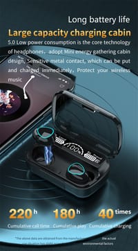 M10 tws Wireless Earphone Touch Bluetooth Earplug In Ear Stereo Sport Headsets cvc8.0 Digital Display Black Good If With No Reduction_img_3