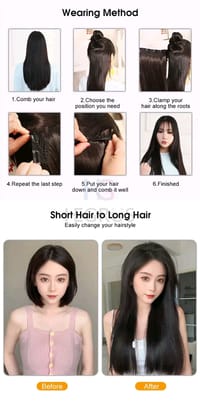 HEGRUS 60CM Natural Straight Hair Heat Resistant Synthetic_img_8