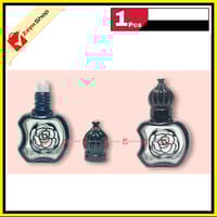 Empty Roll on attar Bottle Glass apple shape 10ml Refillable  Black Color 1pcs_img_0