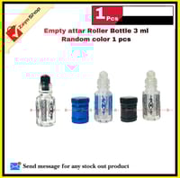 Roll on attar Empty refillable Glass premium bottle Black color 3ml 1 pcs_img_2