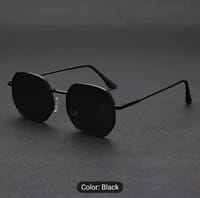 1pc Black Metal Polygon Frame Women Men Fashion Glasses_img_0
