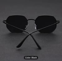 1pc Black Metal Polygon Frame Women Men Fashion Glasses_img_2