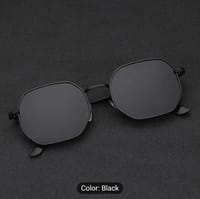 1pc Black Metal Polygon Frame Women Men Fashion Glasses_img_3