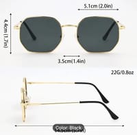 1pc Black Metal Polygon Frame Women Men Fashion Glasses_img_4