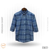 American Eagle Men’s Premium Blue Plaid Slim-Fit Casual Shirt_img_0