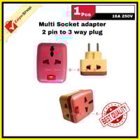Multi Socket Plug Adapter 250V 16A 2 Pin Power Plug To 3 Way 3 Point Socket Converter With LED Indicator 1pcs_img_1