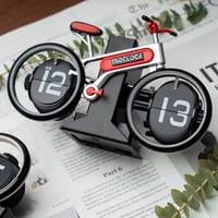 MidClock HY-F117 Unique Bicycle Vintage Flip Desk Clock_img_0