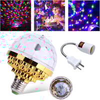 mposei Colorful Rotating Magic Ball Light, Party Lights Disco Ball, Mirror Disco Ball Shape Bulb, Magic Rotating Ball Light Bulb with Sockets for Home_img_3