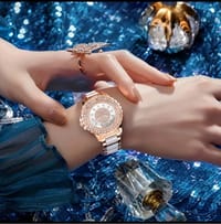 Glamorous Women's Quartz Watch - Elegant Rhinestone, World Time, Zinc Alloy Band & Case, Perfect Gift  23_img_3