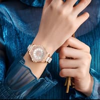 Glamorous Women's Quartz Watch - Elegant Rhinestone, World Time, Zinc Alloy Band & Case, Perfect Gift  23_img_2