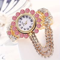 Women'S Gorgeous Fashion Digital Pointer Red Luxury Rhinestone Pendant Quartz Watch, Gift for Her_img_1