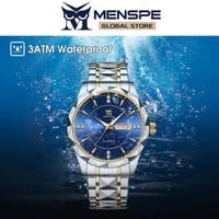 💥MENSPE Waterproof Steel Strip Double Calendar Wrist Watches_img_1