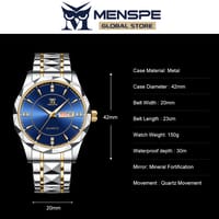 💥MENSPE Waterproof Steel Strip Double Calendar Wrist Watches_img_3