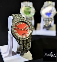 Full Iced Hip Hop Watch Red Dial_img_2
