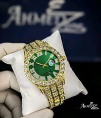 Full Iced Hip Hop Watch Green Dial_img_1