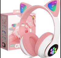 P47 Wireless Headphone Cat Ear With Mic BT 5.0 Earphone Stereo Bass Helmets for Girl_img_0